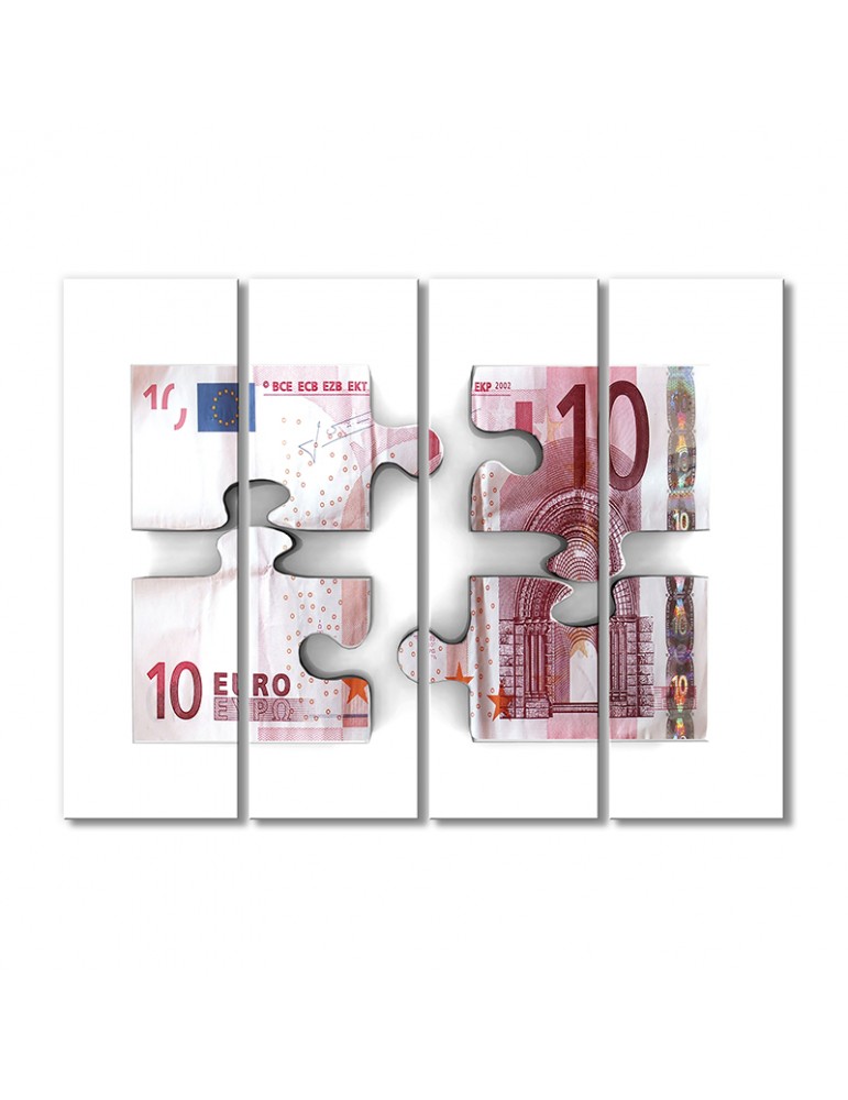 

Модульная картина Artel «Пазлы евро» 4 модуля 90x135 см