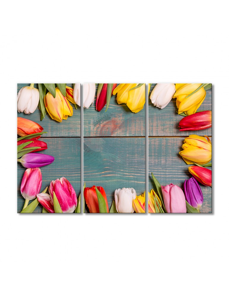  картина Artel «Радужные тюльпаны» 3 модуля 120x180 см .