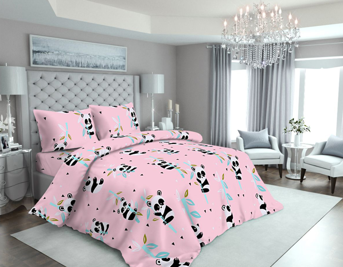 

Пододеяльник MirSon Бязь 17-0505 Panda pink 200 x 220 см