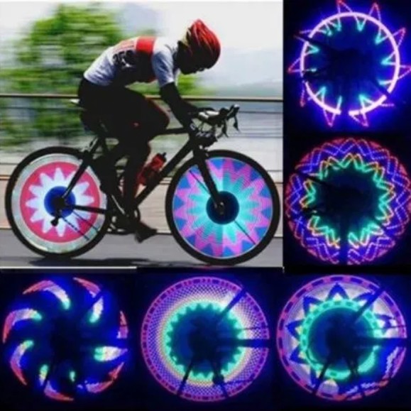 

Подсветка колес радуга 32 LED на спицы ЛЕД моргалка габарит фара вело (535038094) Корпус Бело-голубой