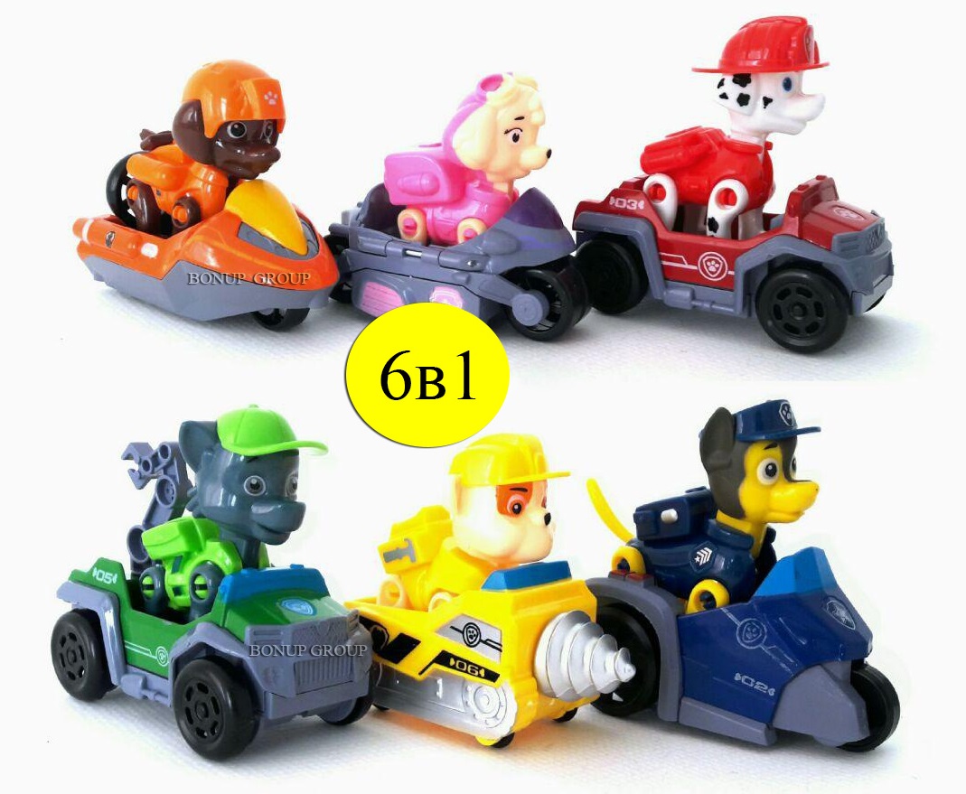 

Игровой набор Щенячий Патруль Paw Patrol Рокки Маршал Гончик Крепыш Зума Скай 6 Героев-спасателей 225107684
