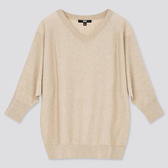 

Свитер Uniqlo рукав три четверти  бежевый, Свитер Uniqlo рукав три четверти XXS бежевый