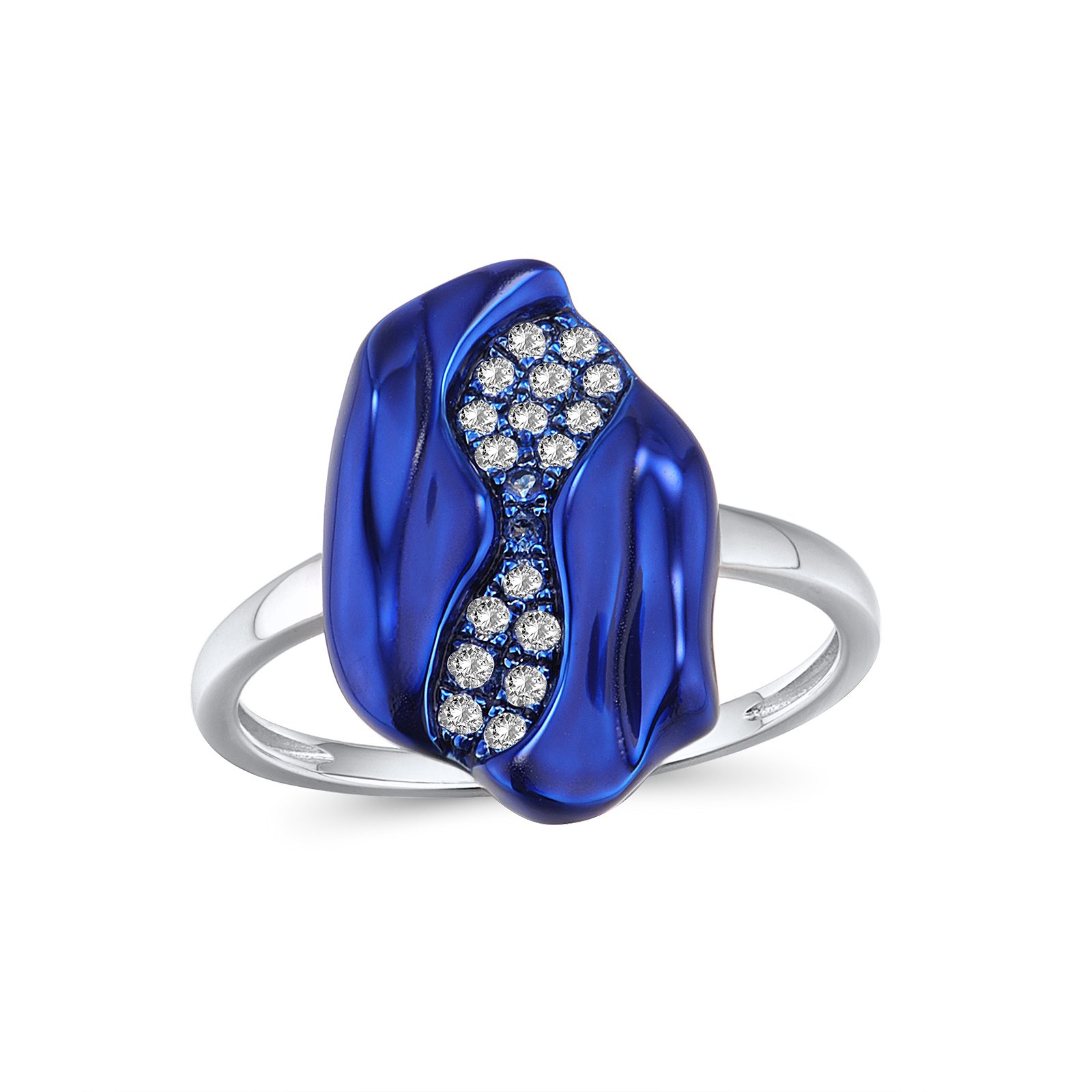 

Кольцо из белого золота с топазами и лаком 1760933, размер 18