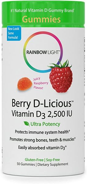 

Витамин D3 Berry D-Licious Vitamin D3 Rainbow Light 2500 МЕ малина 50 жевательных конфет (RL058)