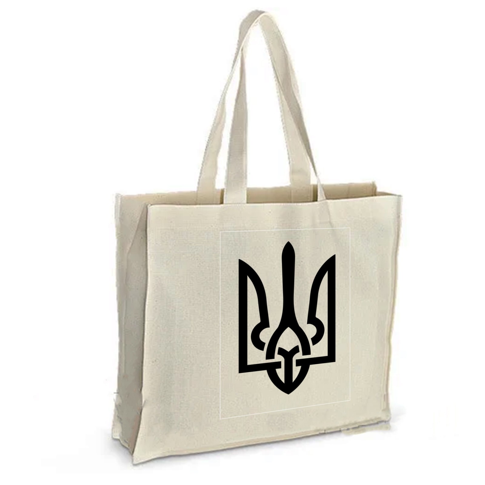 

Екосумка Vivay з принтом Символіка 38x10x42 см Бежева (5354)