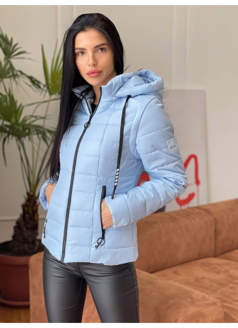 

Куртка укороченная весення Dinasti голубой, 42 М182