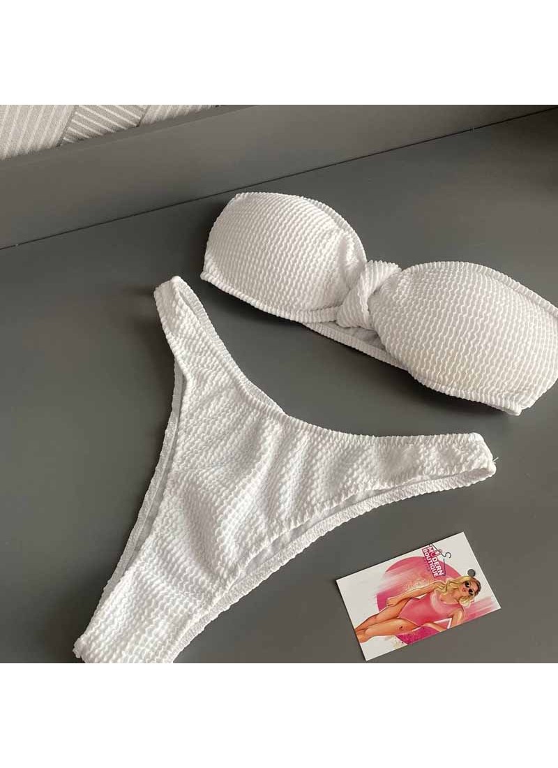 

Купальник бандо из испанской жатки Modern Boutique белый, S К811