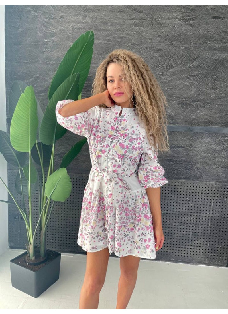 

Платье летнее креповое в мелкий цветочек Modern Boutique белый,  ПЛ1135, Платье летнее креповое в мелкий цветочек Modern Boutique белый, S ПЛ1135