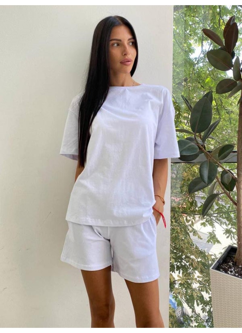 

Костюм летний футболка+шорты двухнитка Modern Boutique белый,  КО029, Костюм летний футболка+шорты двухнитка Modern Boutique белый, M КО029
