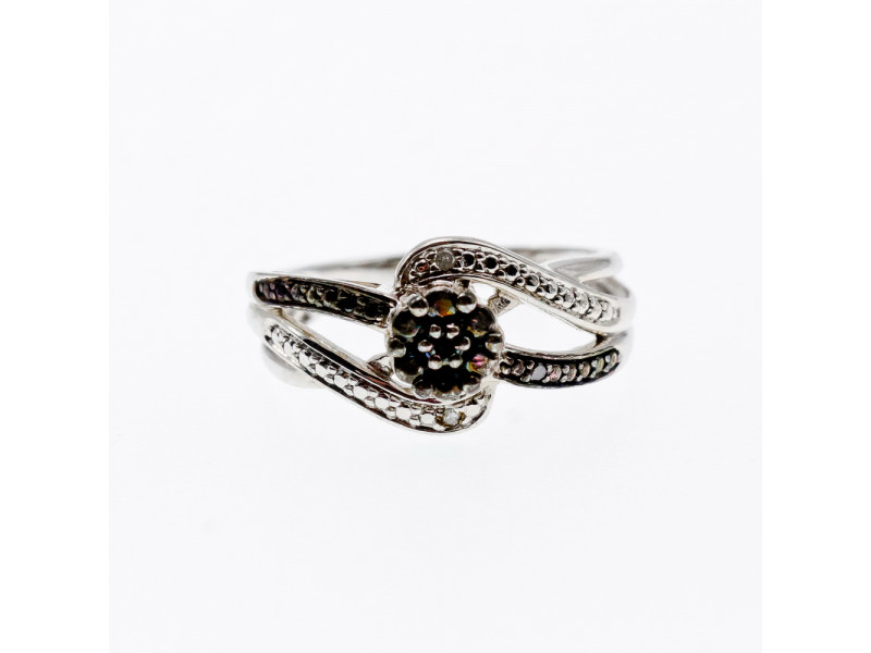 

Серебряное кольцо с камнями шерл (турмалин) Цветы Натуральный Sky Jewelry 002959