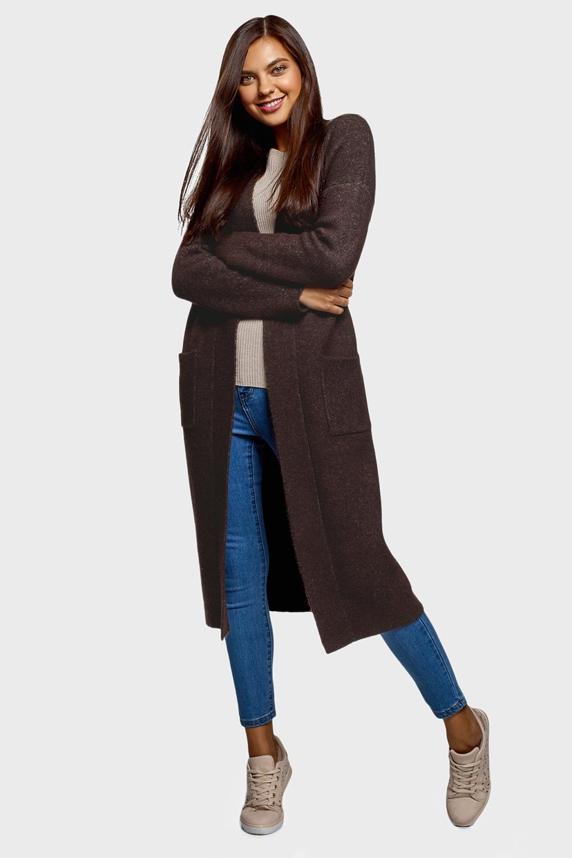 

Женский коричневый кардиган Oodji S 63207191/45921/3912M