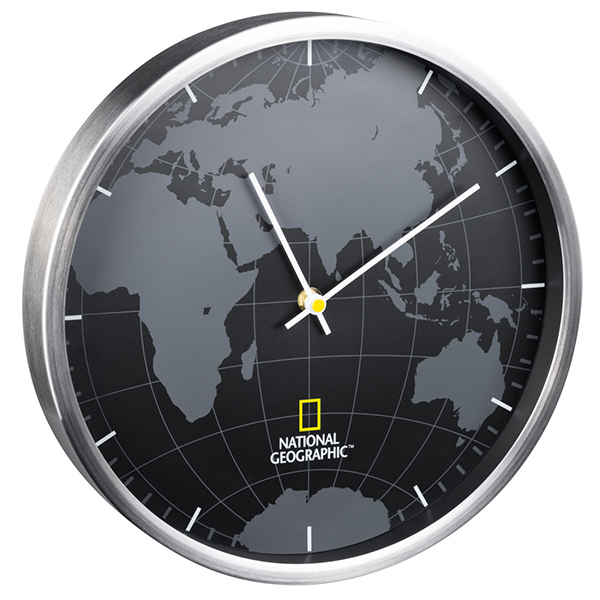 

Настольные часы National Geographic World Map Aluminium
