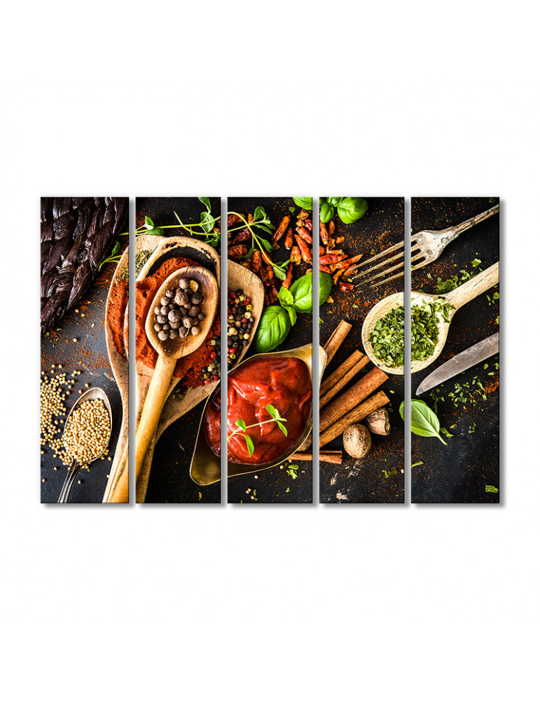 

Модульная картина Artel «Специи- все что нужно для вкусного мяса» 5 модулей 90x135 см