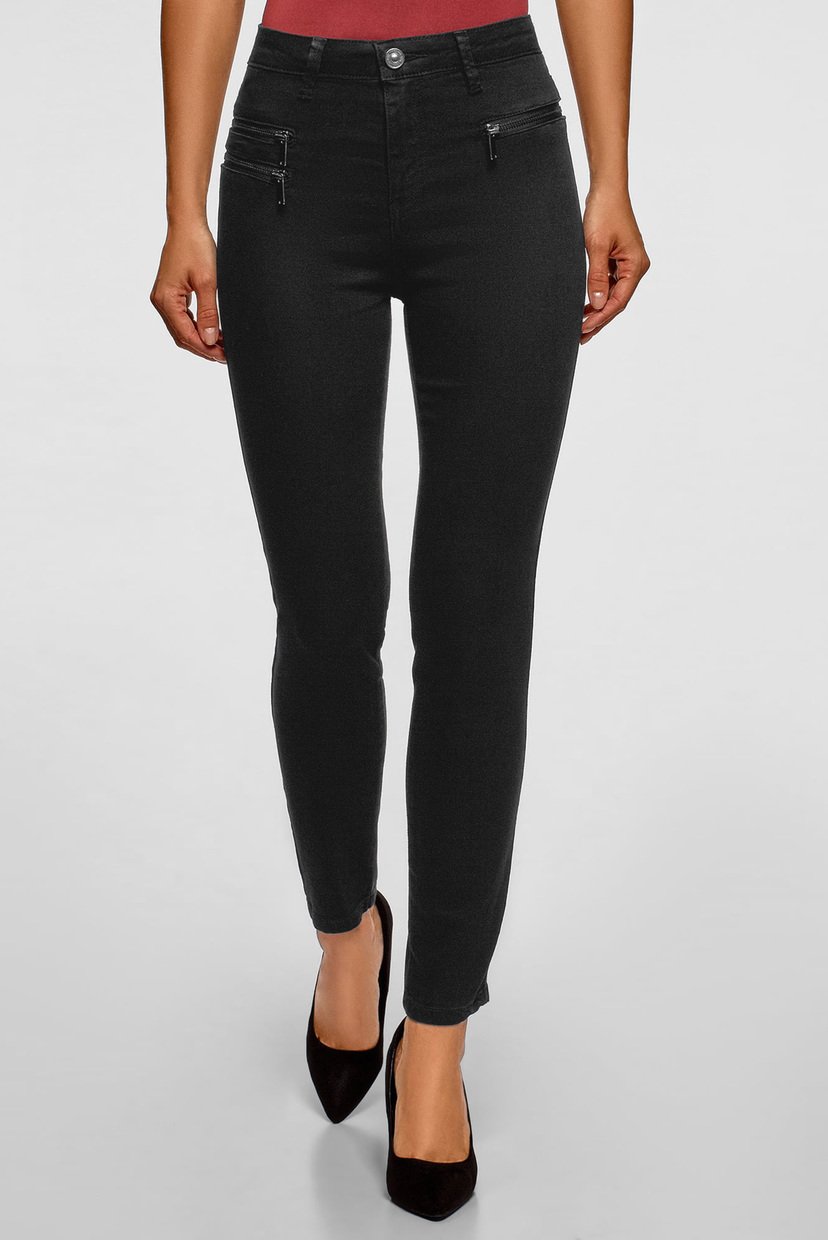 

Женские черные джинсы Skinny Oodji 25-32 12104079/46747/2900W