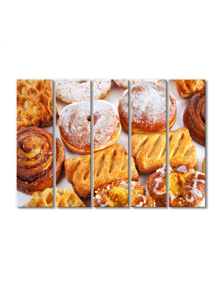

Модульная картина Artel «Сладкие булочки пончики слоеночки» 5 модулей 70x105 см