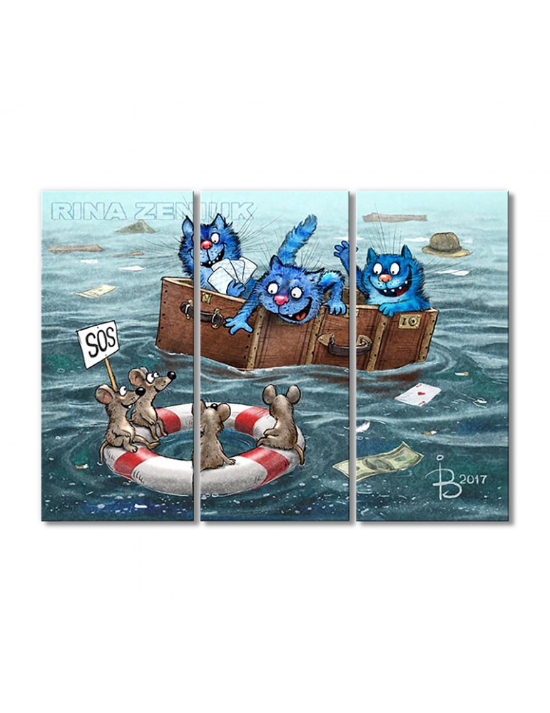 

Модульная картина Artel «Спасение давайте к нам!» 3 модуля 60x90 см