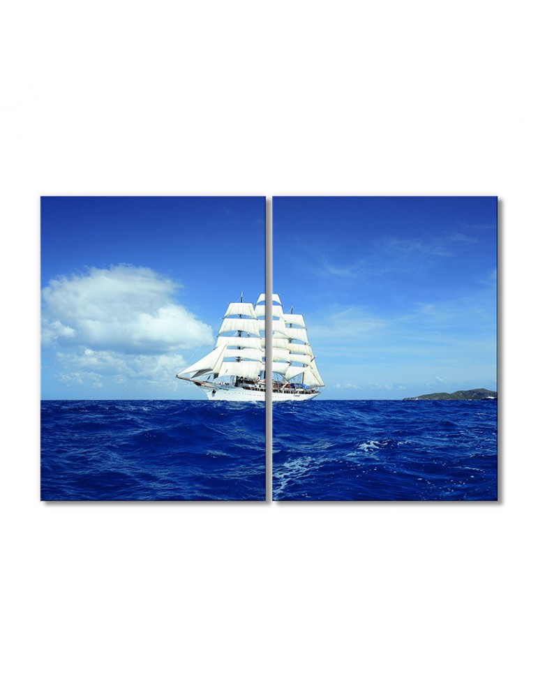 

Модульная картина Artel «Синее море и корабль с парусами» 2 модуля 60x90 см