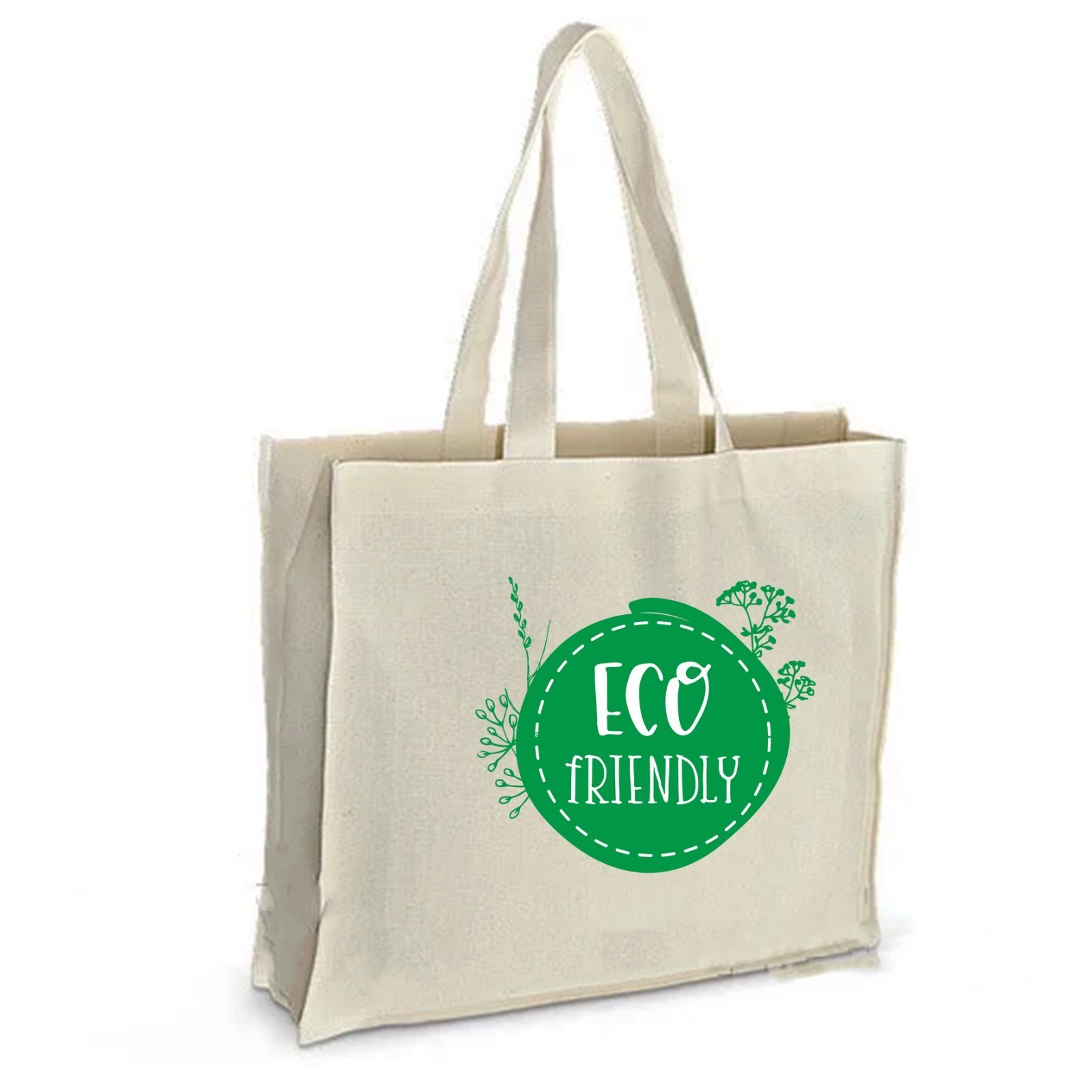 

Екосумка Vivay з принтом Eco friendly 38x10x42 см Бежева (5363)