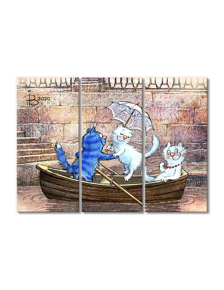 

Модульная картина Artel «Трое в лодке» 3 модуля 90x135 см