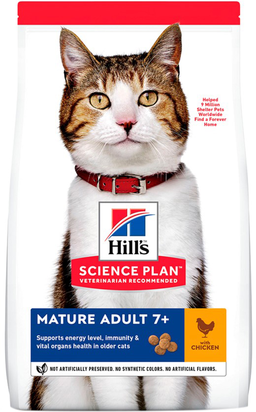 

Сухой корм для пожилых кошек старше 7 лет Hill's Science Plan Feline Mature Adult 7+ с курицей - 10 кг