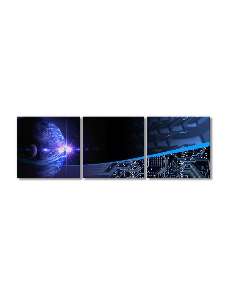 

Модульная картина Artel «Цифровая планета Земля - панно» 3 модуля 45x120 см