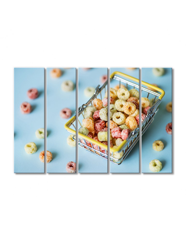 

Модульная картина Artel «Цветной сухой завтрак» 5 модулей 120x180 см