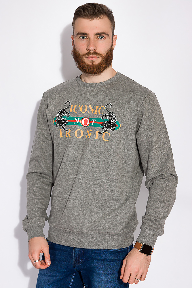 

Свитшот с принтом Time of Style 120PACH0087  Серый меланж, Свитшот с принтом Time of Style 120PACH0087 M Серый меланж