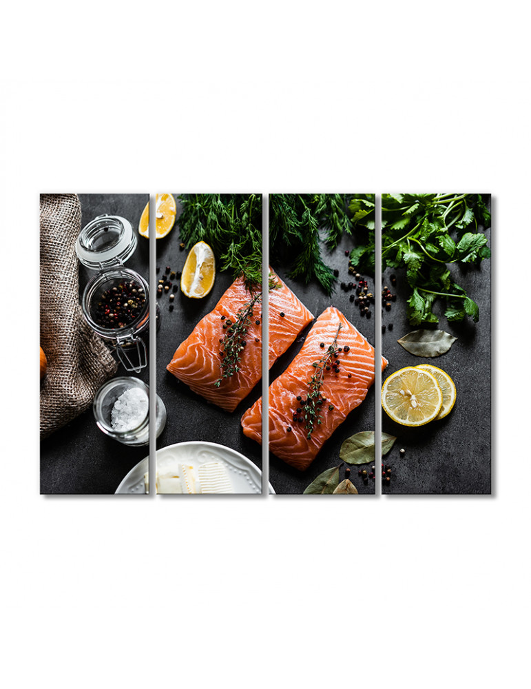 

Модульная картина Artel «Филе лосося, декор для ресторана» 4 модуля 80x120 см
