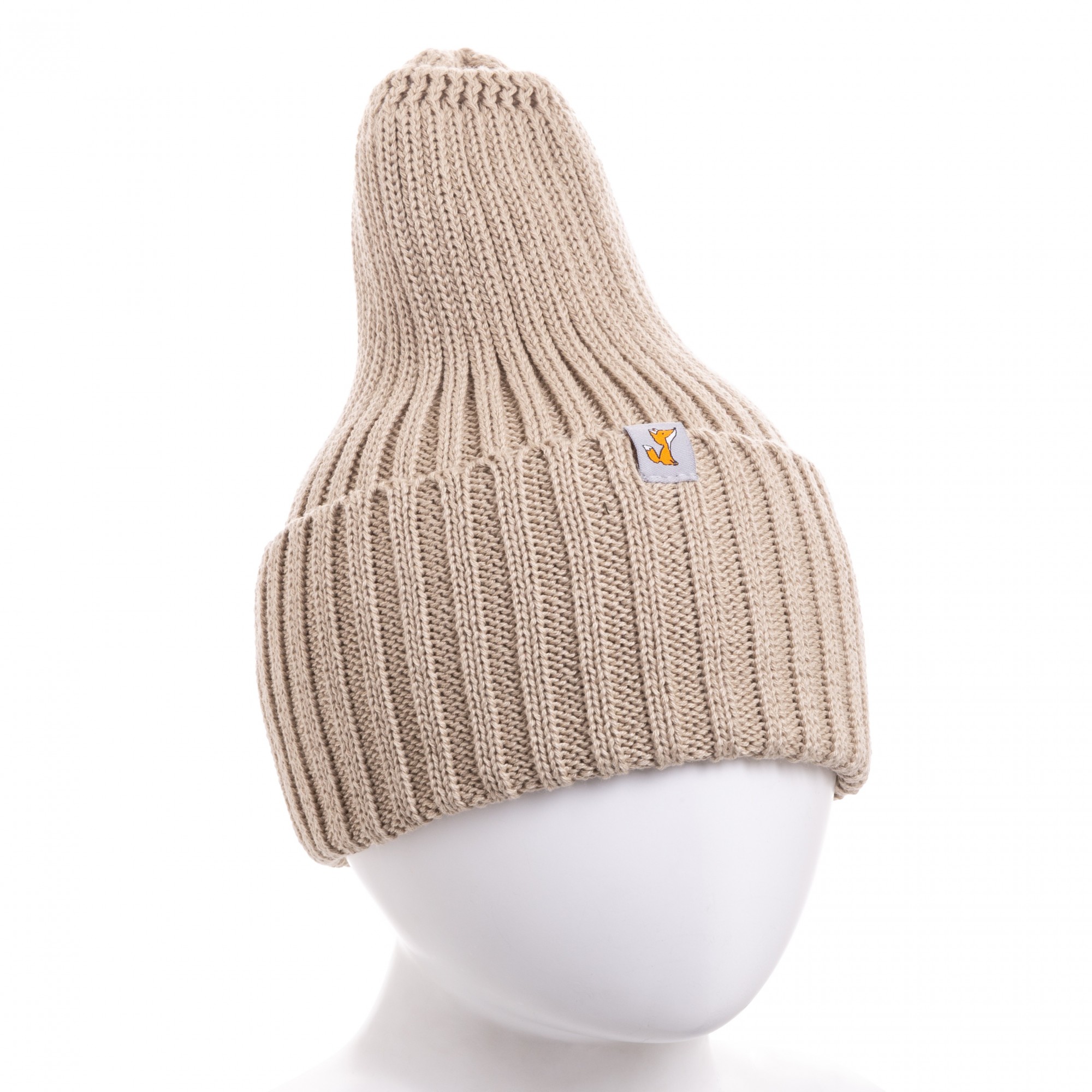 

Шапка Бини детская вязаная HappyLittleFox • Капучино | 44