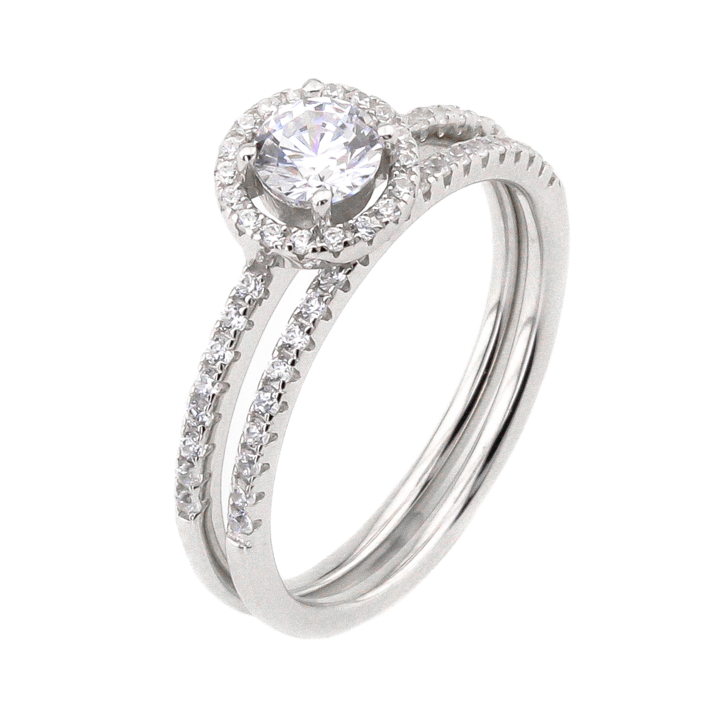 

Сет из двух серебряных колец с фианитами K11718 Диамант, 17,5 размер