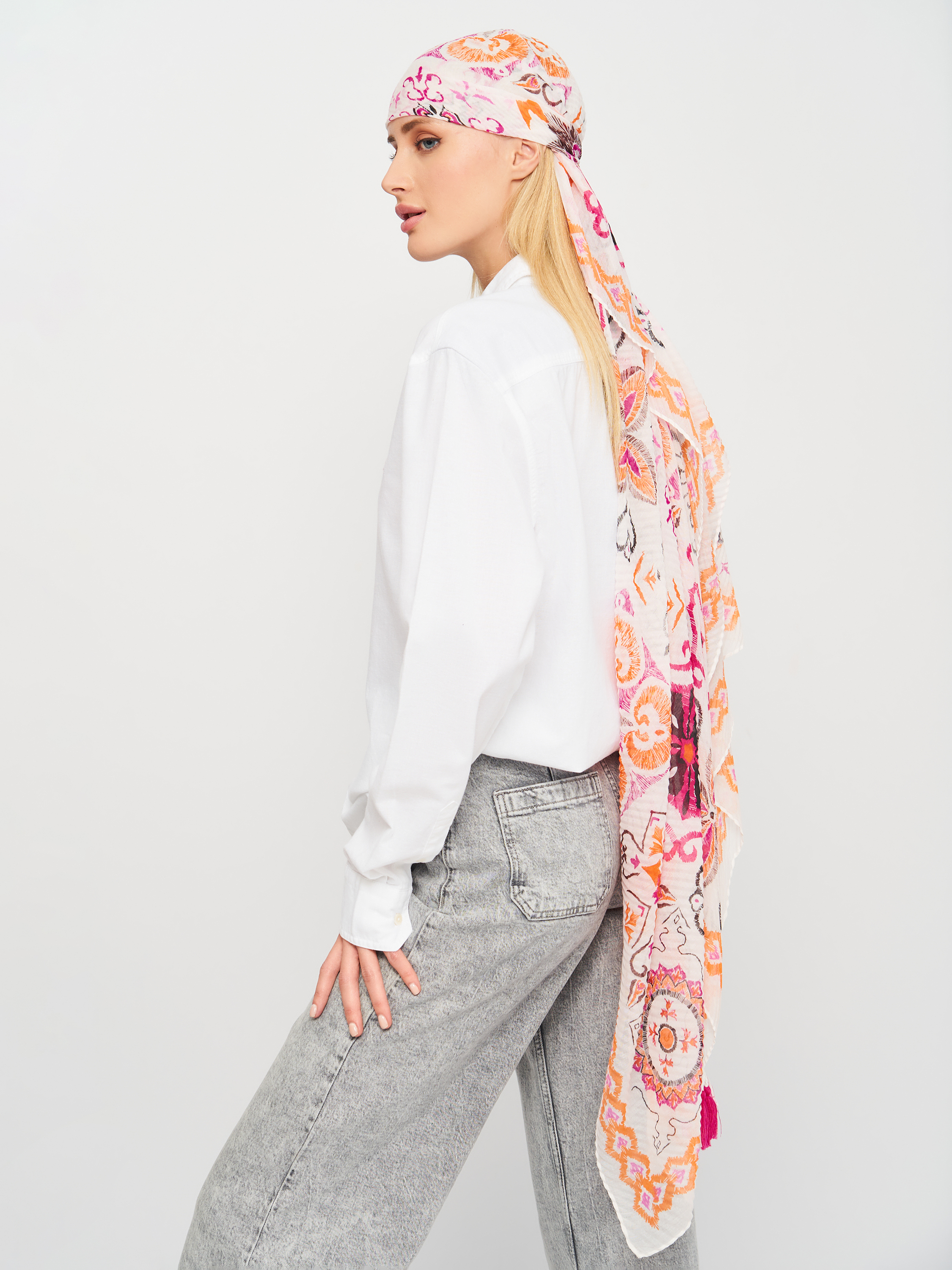 

Шарф Desigual 19SAWF56-1001 Белый с принтом