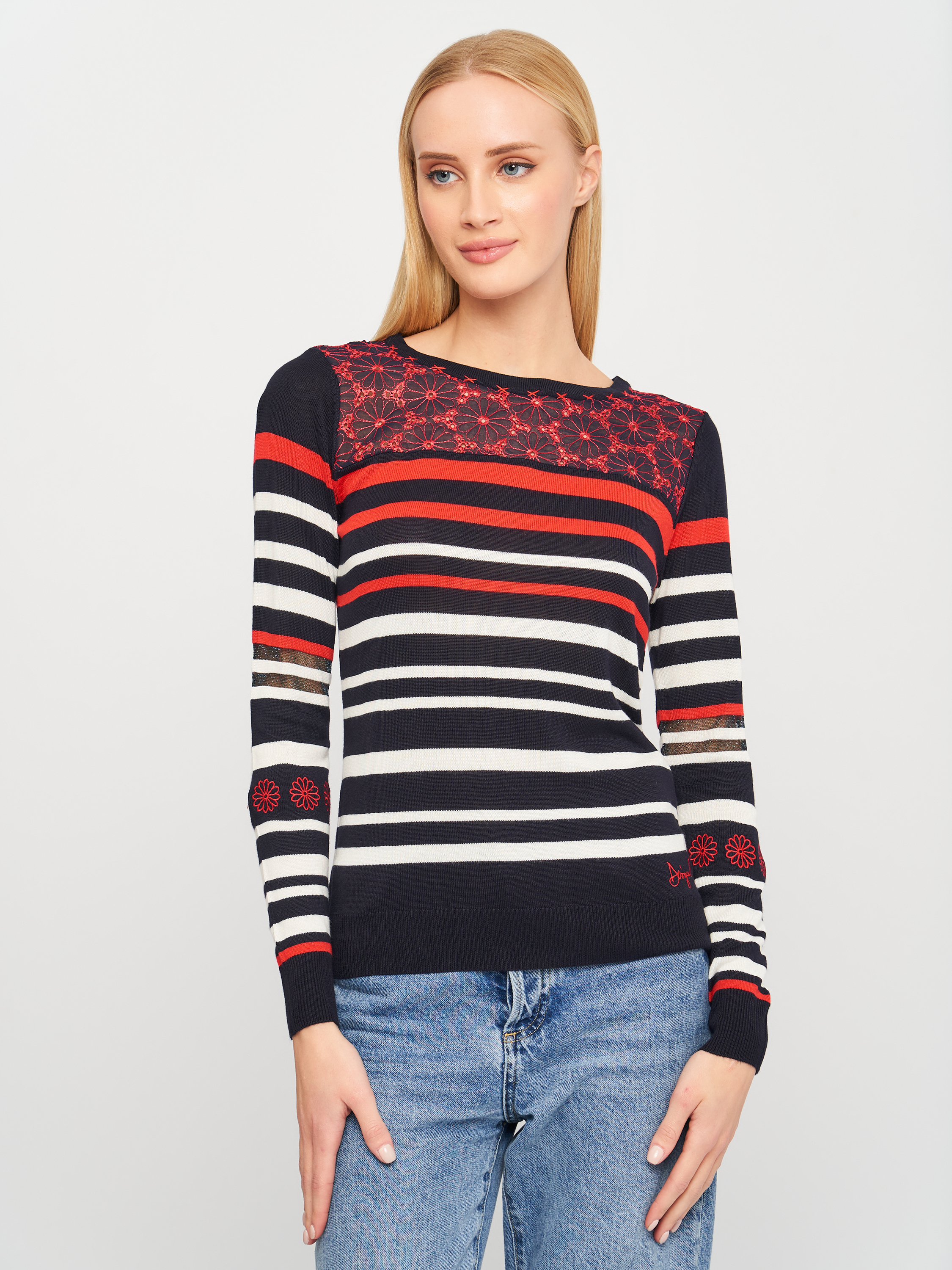 

Джемпер Desigual 19SWJF91-3061 XS Черный с красным