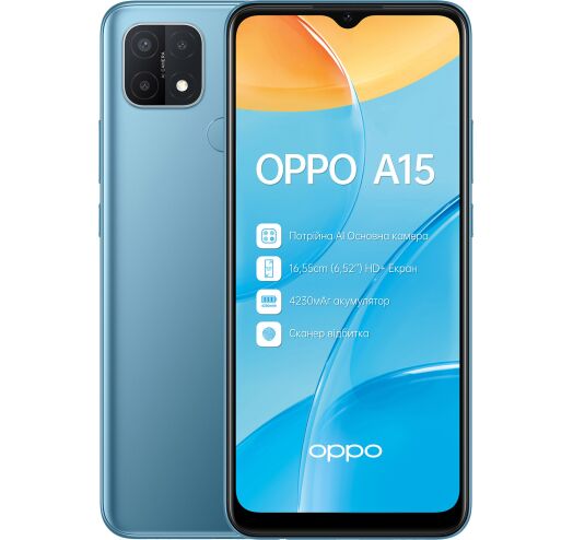 

Мобильный телефон OPPO A15 2/32Gb + Чехол Mystery Blue