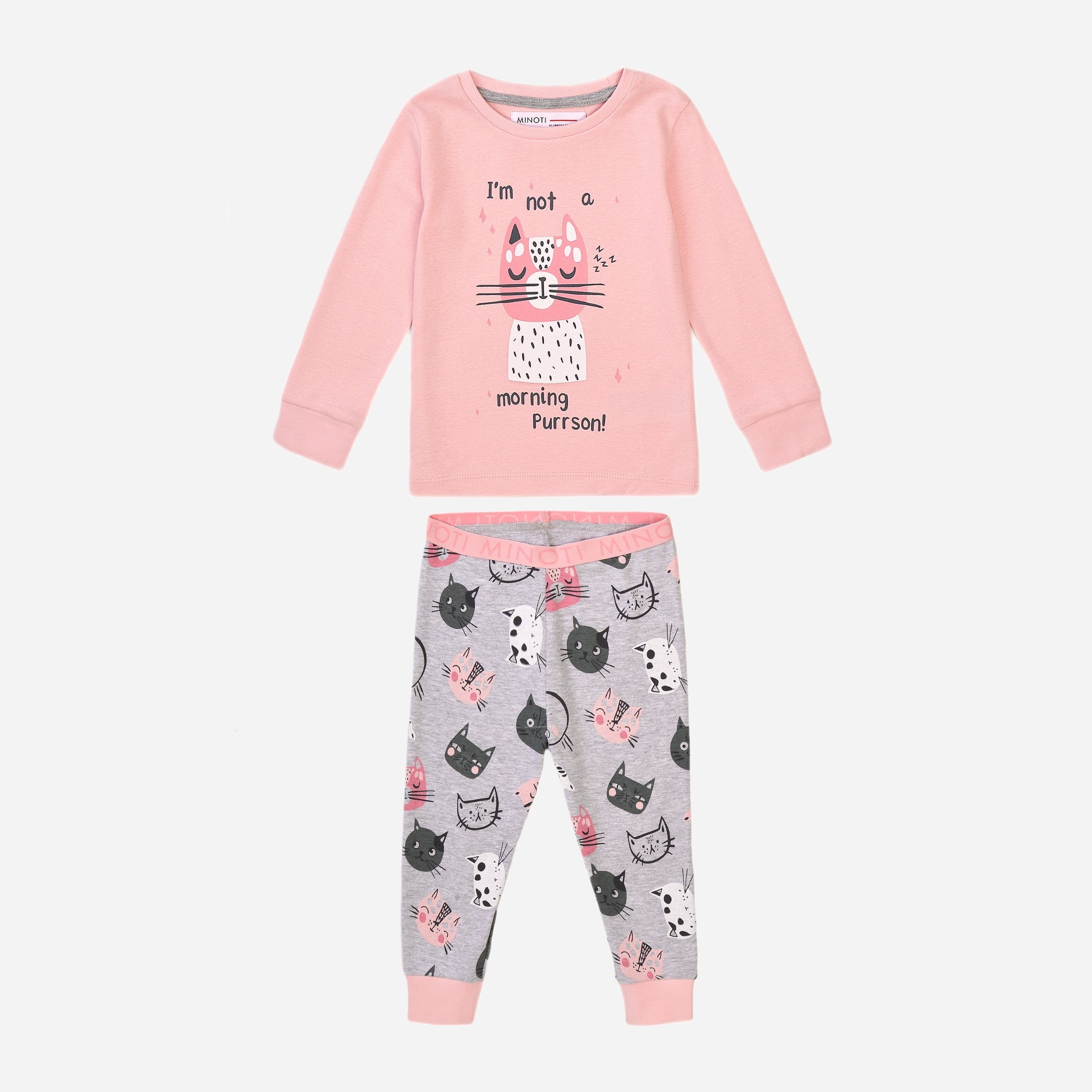 

Пижама (лонгслив + штаны) Minoti TG PYJ 16 35049JNR 122-128 см Розовая