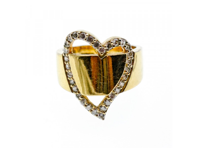 

Серебряное кольцо в позолоте с фианитами Сердце Sky Jewelry 003086