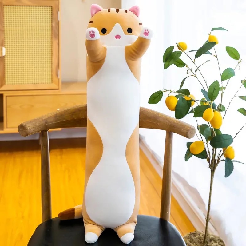 

Мягкая Игрушка Кот Длинний 130см Подушка Обнимашка Коричневая