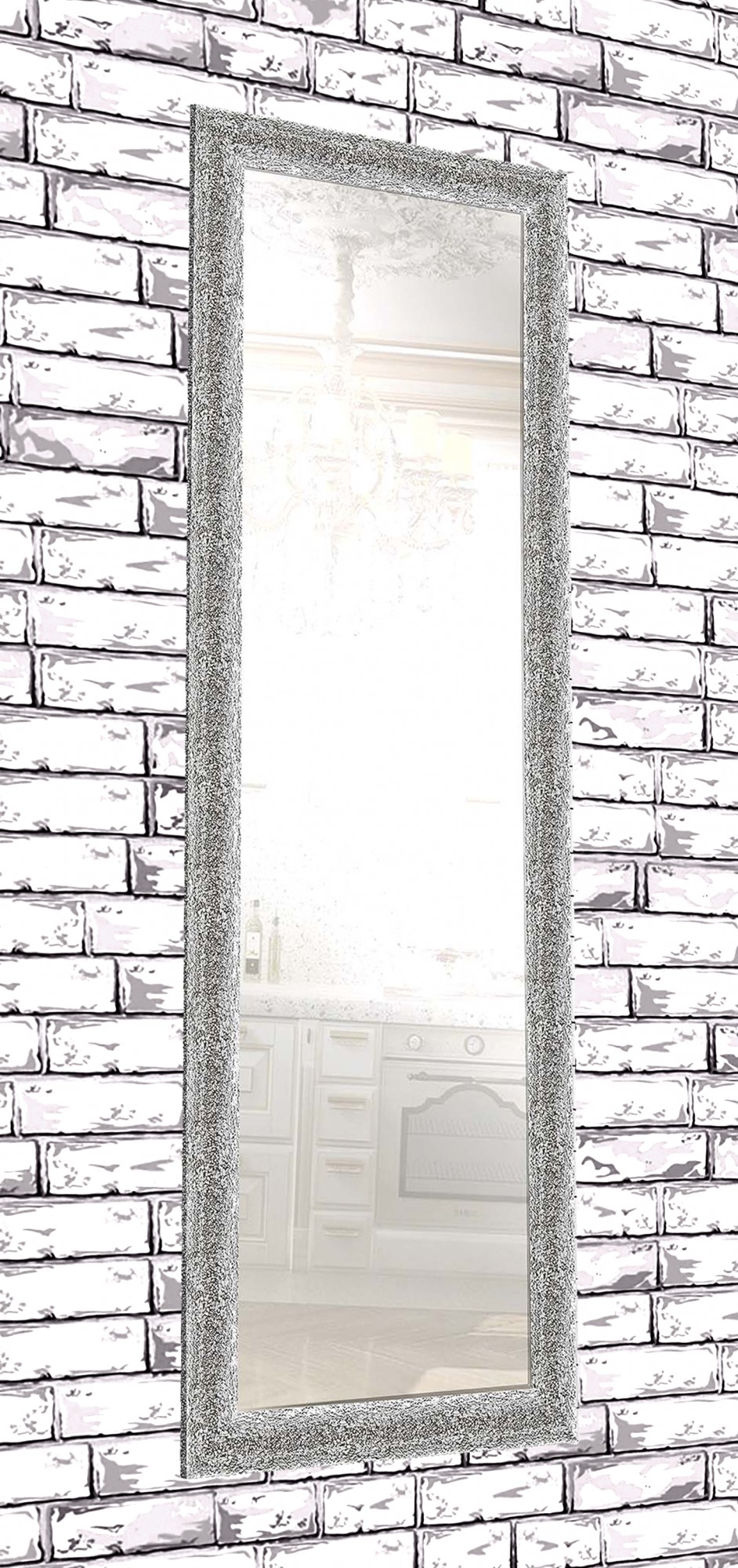 

Зеркало настенное в раме Factura Silver crum 60х174 см серебро