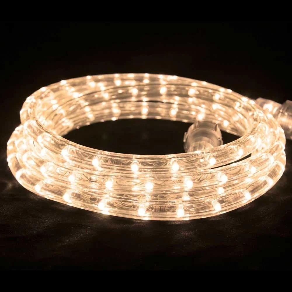 

Гирлянда уличная светодиодная лед лента 100 м 3600 LED дюралайт с переходником теплый белый