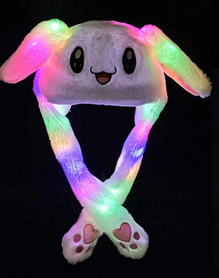 

Светящаяся шапка BIT Pikachu toys soft toys with led M с двигающими ушками шапка с Led подсветкой Розовая голубая размер М