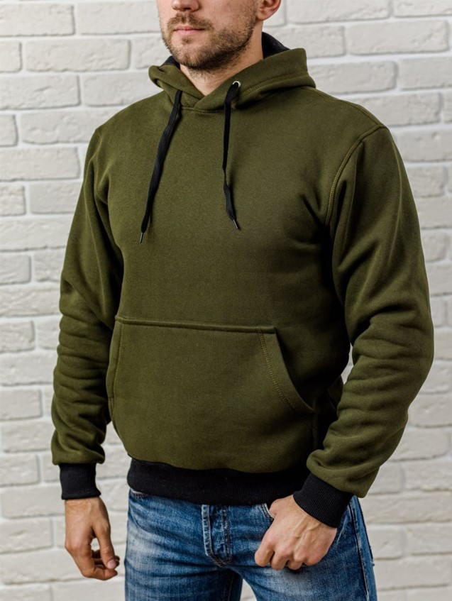 

Мужская худи с капюшоном на флисе толстовка теплая KML MG1140   Хаки MG-11401 B, Мужская худи с капюшоном на флисе толстовка теплая KML MG1140 M 46 Хаки MG-11401 B