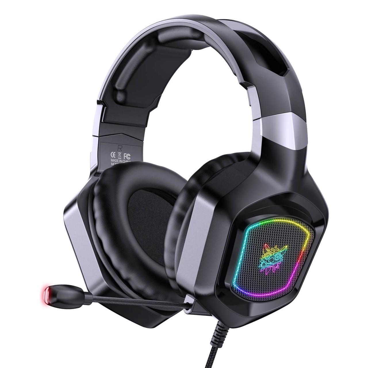 

Игровые наушники Onikuma X8 с микрофоном и LED RGB подсветкой проводные Black (X8B)
