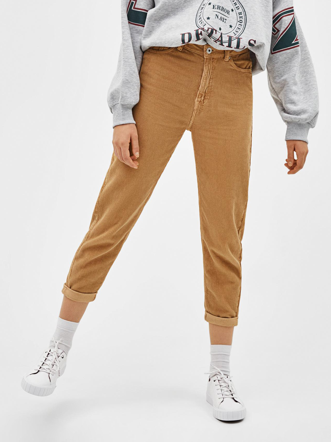 

Брюки вельветовые Bershka XAZ147315DKOZ 36 Бежевые