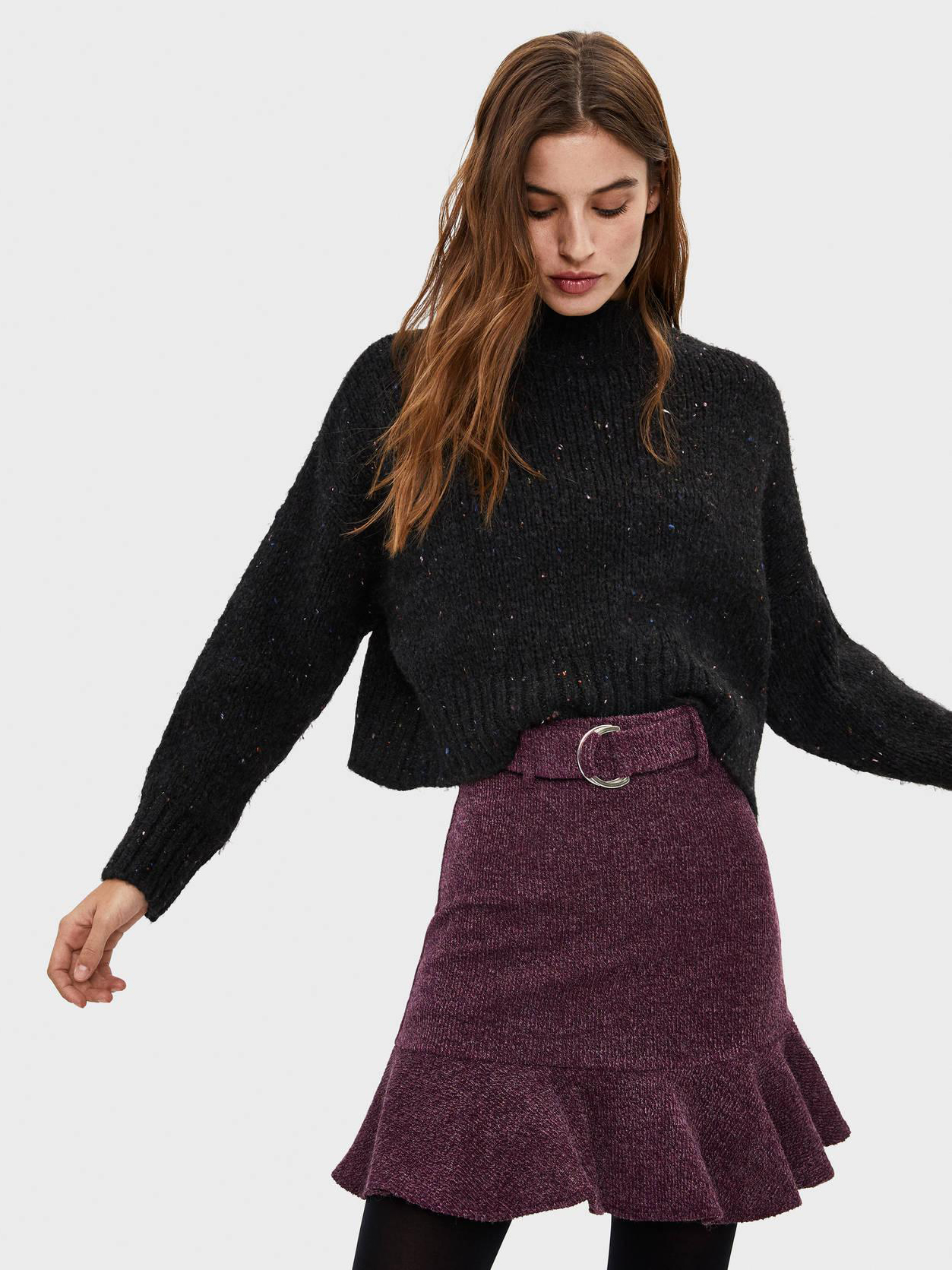 

Юбка Bershka XAZ219056GYED  Фиолетовая, Юбка Bershka XAZ219056GYED XS Фиолетовая