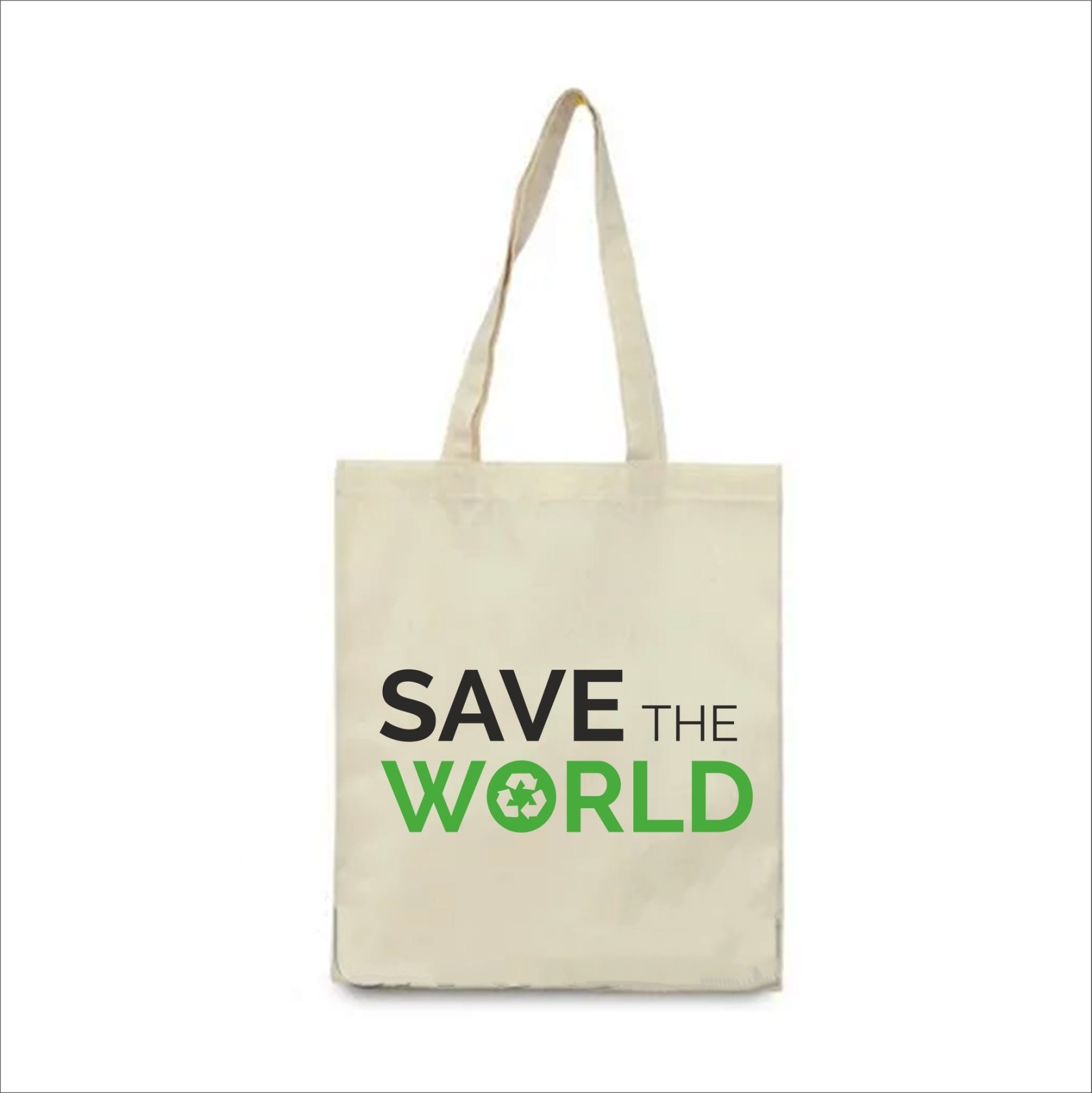 

Екосумка Vivay з принтом Save the World 38x42 см Бежева (5398)