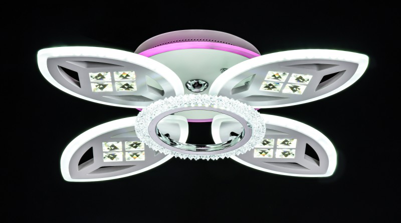

Люстра Светодиодная люстра Мсвет 82079/4+1 CR WH RGB 134W+6W (LI223436)