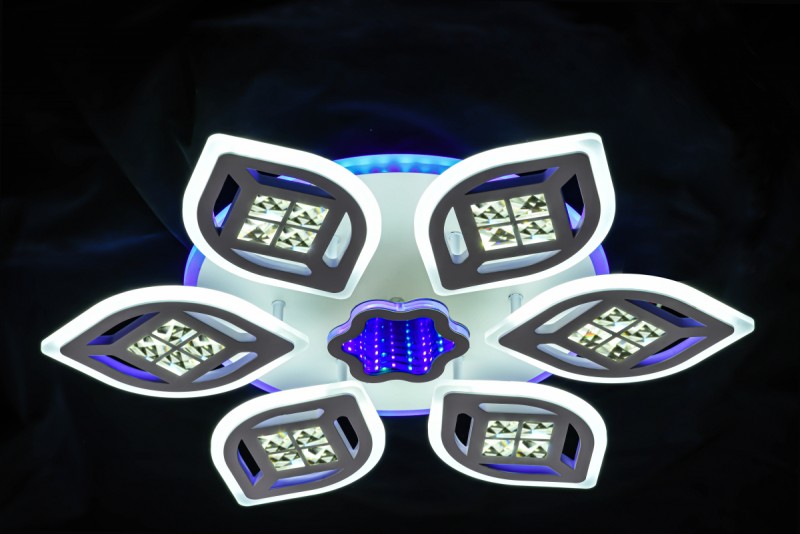 

Люстра Светодиодная люстра Мсвет 82082/6+1 WH RGB 168W+8W (LI223441)