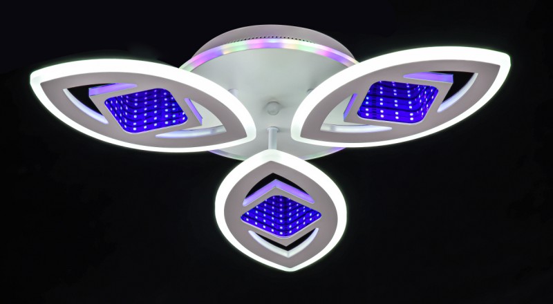 

Люстра Светодиодная люстра Мсвет 82077/3 WH 27W*2+15W (LI223431)
