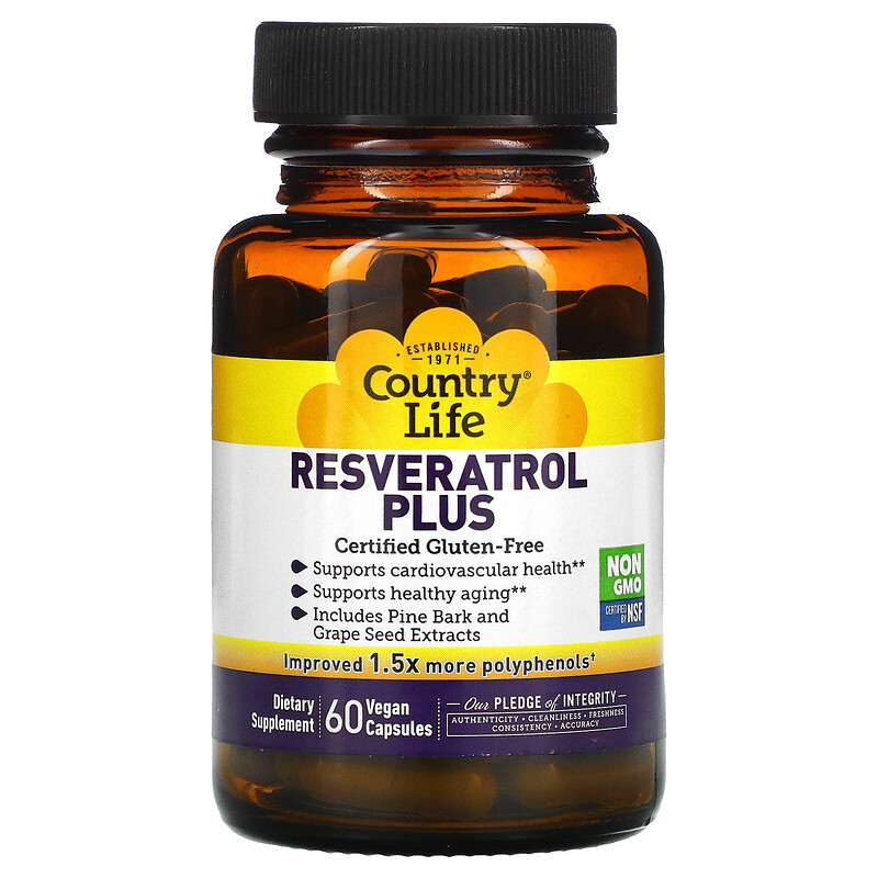 

Country Life Resveratrol Plus 60 капсул (4384303847)