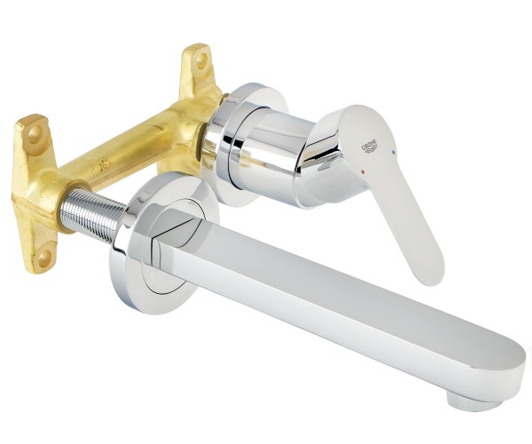 

Смеситель для раковины однорычажный настенный Grohe на два отверстия BAU EDGE 20474000 (25493)