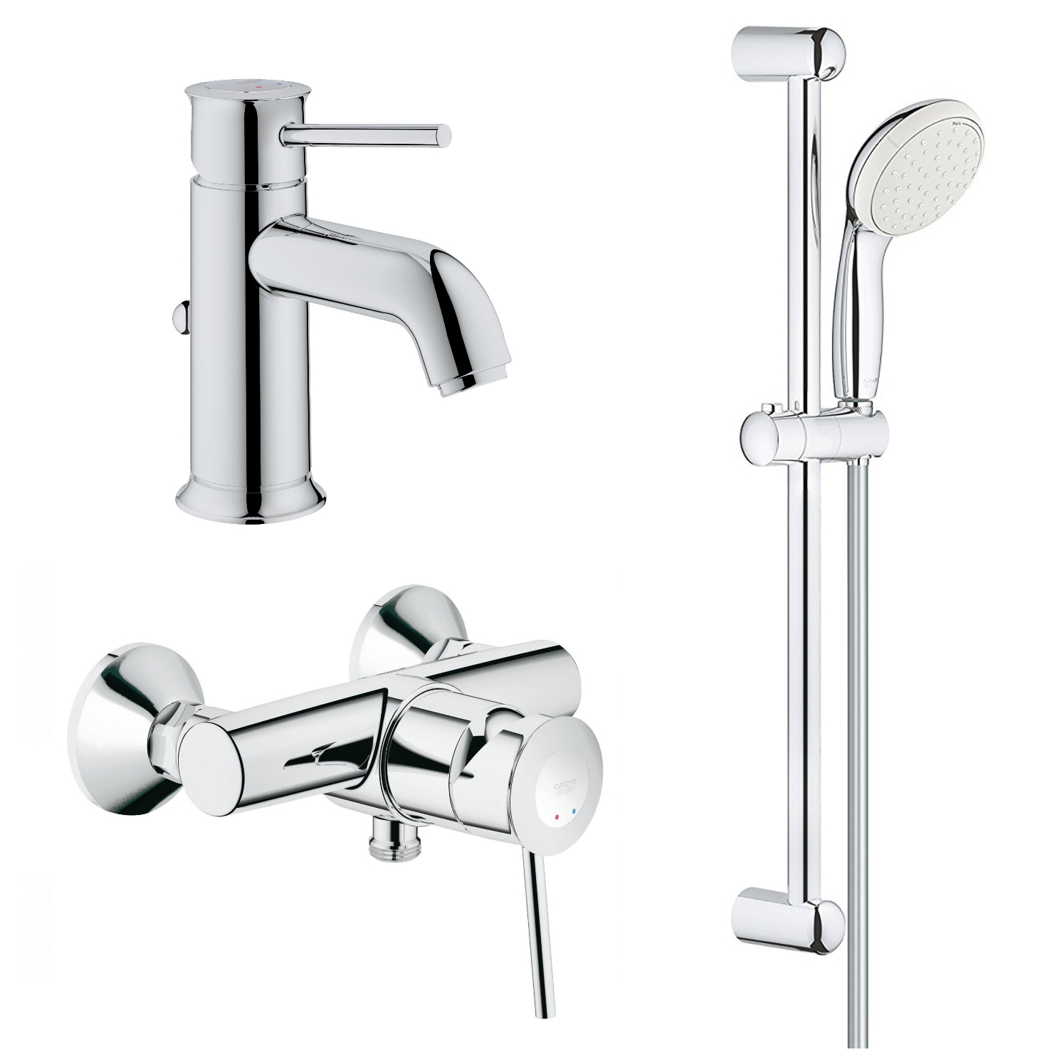 

Набор смесителей 3 в1 для душа GROHE BAU CLASSIC 123867S хром (77516)